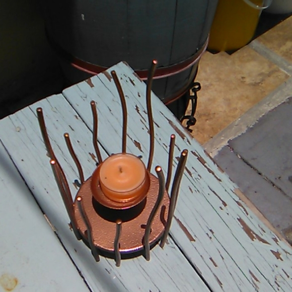 Party lite Copper Metal Candle Holder - Picture 3 of 5